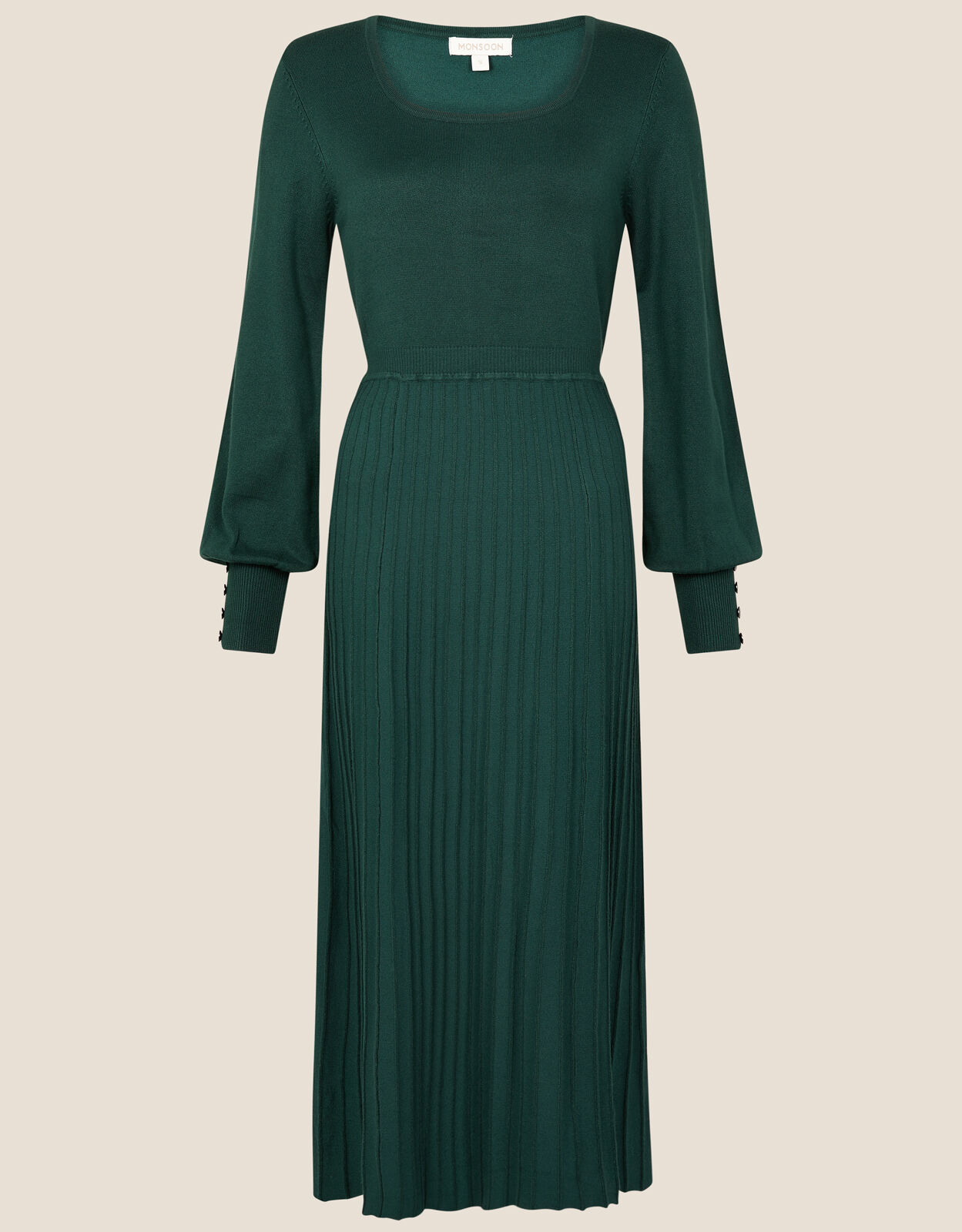 Square Neck Midi Dress Green | Casual ...